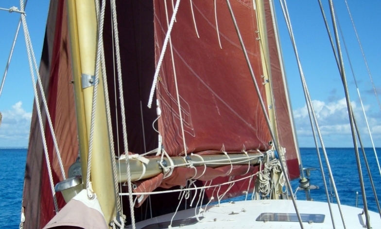 Under genoa and mainsail with one reef